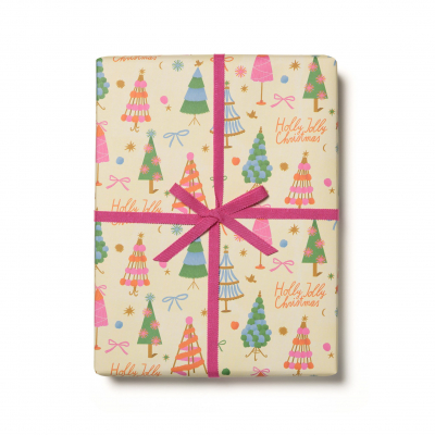 Holly Jolly Trees Holiday Wrap|Red Cap Cards