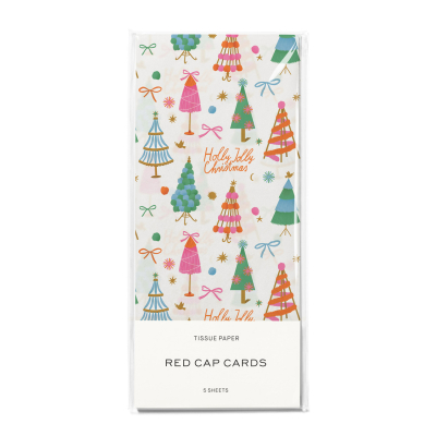 Holly Jolly Trees Holiday Tissue Paper|Red Cap Cards