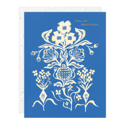 Blue Flower Bouquet Thank You Card|Seedlings