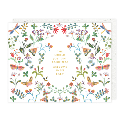 Butterfly Garden Baby Card|Seedlings