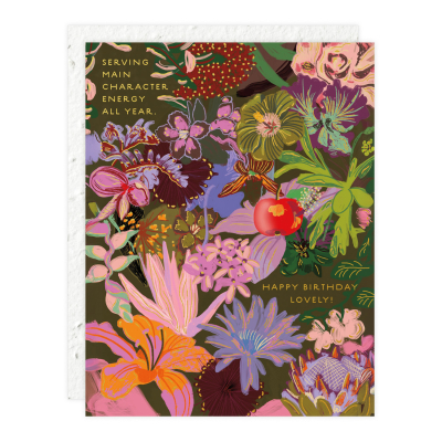 Midnight Blooms Birthday Card|Seedlings
