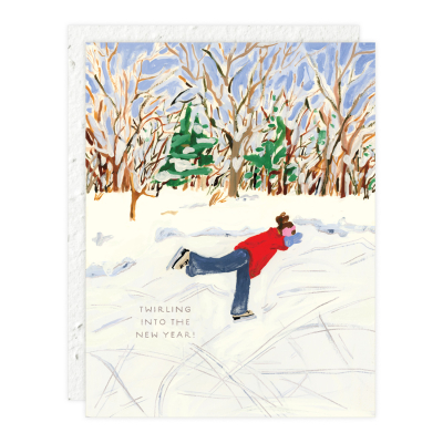 Skating On The Pond Holiday Card|Seedlings
