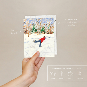 Skating On The Pond Holiday Card|Seedlings