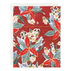 Red Poinsettia Holiday Card|Seedlings