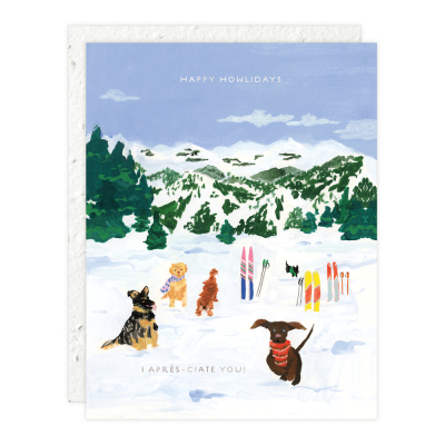 Skiing Pups Holiday Card|Seedlings