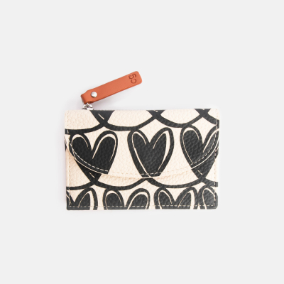 Mono Linked Hearts Carholder Coin Purse|Caroline Gardner