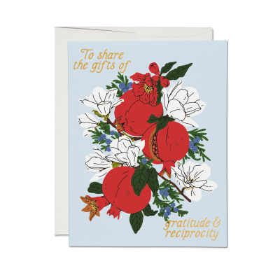 Pomegranate FOIL Thank You Card|Red Cap Cards