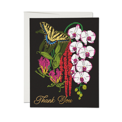 Swallowtail Thank You FOIL Card|Red Cap Cards