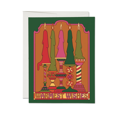 Warmest Wishes FOIL Holiday Card|Red Cap Cards