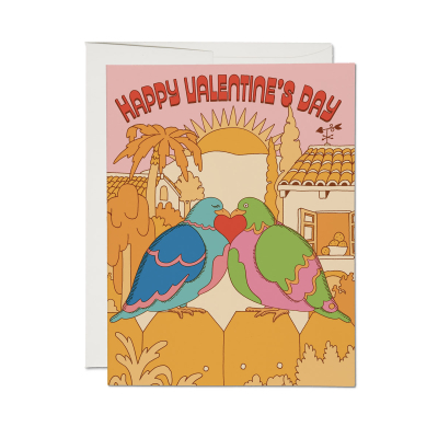Lovebirds Valentine Card|Red Cap Cards