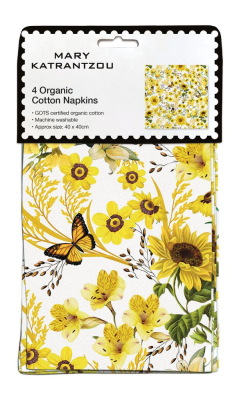 CLOTH NAPKIN Yellow Butterflies