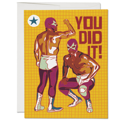 Luchador Congrats card|Red Cap Cards