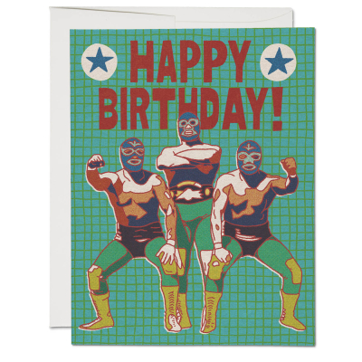 Luchador Birthday card|Red Cap Cards