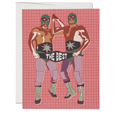 The Best Luchador Friendship card|Red Cap Cards