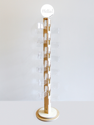 SPINNER-EMPTY 48 Pocket Wood|Clear Solutions