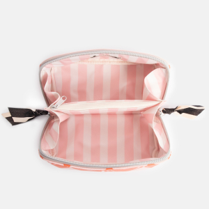 Pink Orange Hearts Diagonal Cosmetic Bag|Caroline Gardner