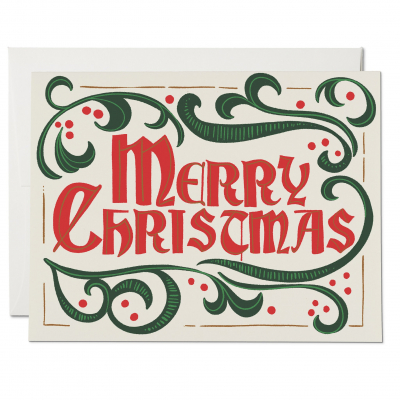 Old Fashioned Christmas Holiday Card|Red Cap Cards