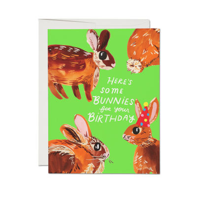 Heres Some Bunnies SPOT Birthday Card|Red Cap Cards