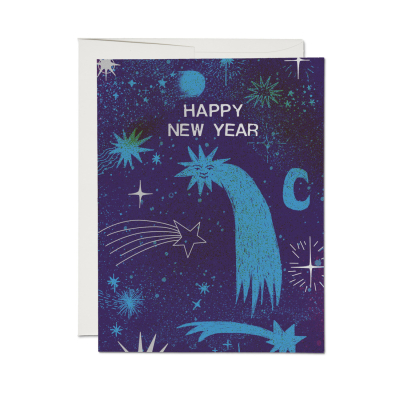 Celestial New Year FOIL Holiday Card|Red Cap Cards