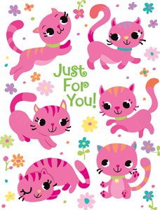 Pink Cats Enclosure Card|Peaceable Kingdom