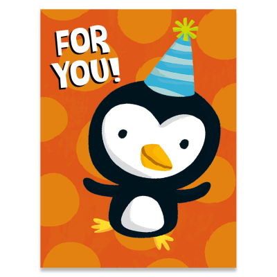 Penguin With Party Hat Enclosure Card|Peaceable Kingdom