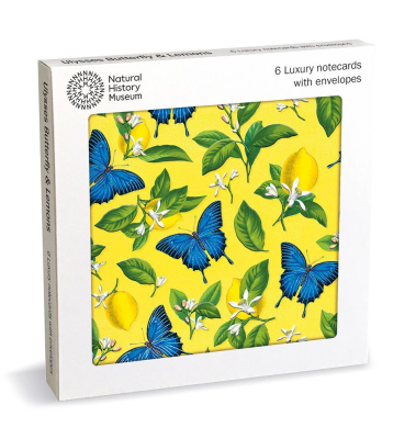 NOTECARD Square Lux Ulysses Butterfly And Lemons
