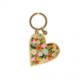 Floral Heart Enamel Keychain|Rifle Paper