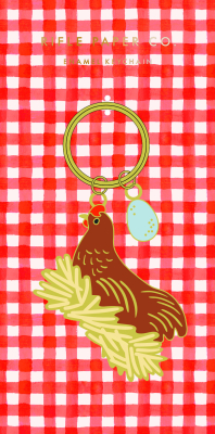Chicken Enamel Keychain|Rifle Paper
