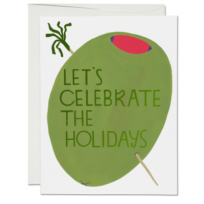 Olive Holiday FOIL Card|Red Cap Cards