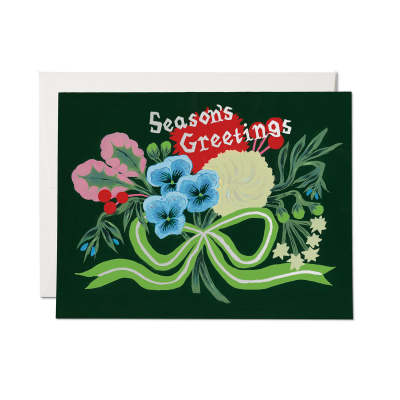 Holiday Bouquet FOIL SPOT Card|Red Cap Cards