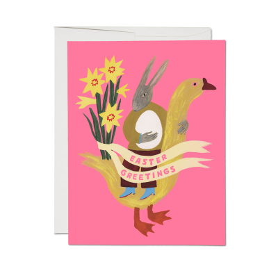 Rabbit And Goose SPOT Easter Card|Red Cap Cards