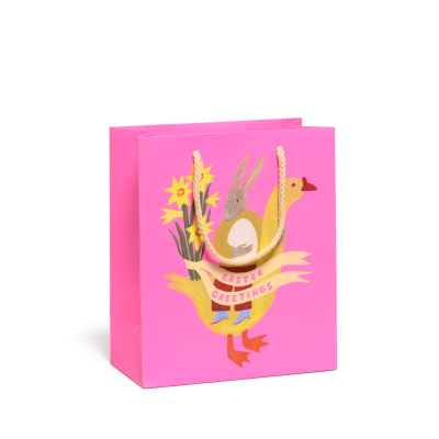 Rabbit And Goose SPOT Easter Medium Bag|Red Cap Cards