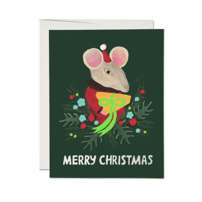 Tree Trimmers FOIL SPOT Holiday Card|Red Cap Cards