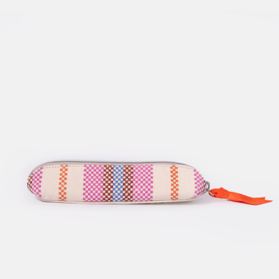 Checkerboard Printed Canvas Pencil Case|Caroline Gardner