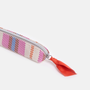 Checkerboard Printed Canvas Pencil Case|Caroline Gardner
