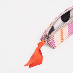 Checkerboard Printed Canvas Pencil Case|Caroline Gardner