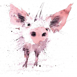 NOTECARD Square Watercolour Animals