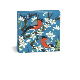 NOTECARD Mini Wallet Bullfinches On Blossom