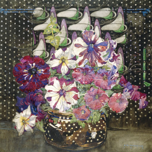 NOTECARD Square Theme Charles Rennie Mackintosh Florals