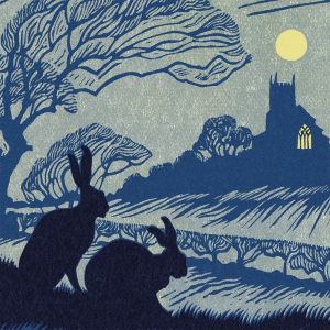 NOTECARD Square Theme Landscape Linocuts