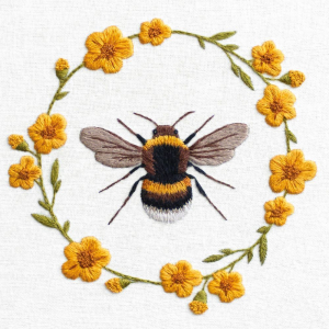 NOTECARD Square Theme Embroidery