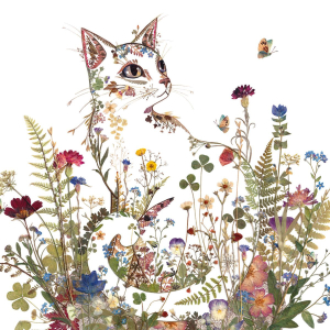 NOTECARD Square Theme Cottage Garden