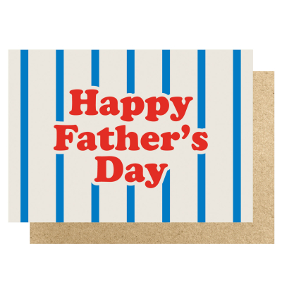 Happy Fathers Day Stripe Blue