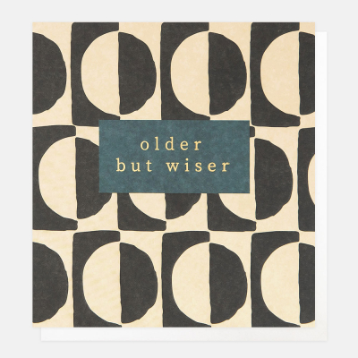 Older But Wiser Mono Circle Geo Pattern|Caroline Gardner