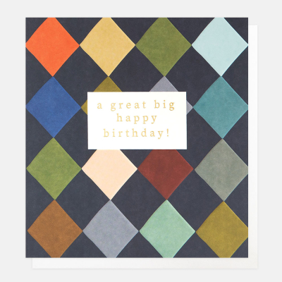 A Great Big Happy Bday Harlequin Pattern|Caroline Gardner