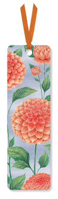 BOOKMARK Peach Dahlias