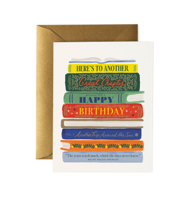 Book Stack Birthday Card|Rifle Paper