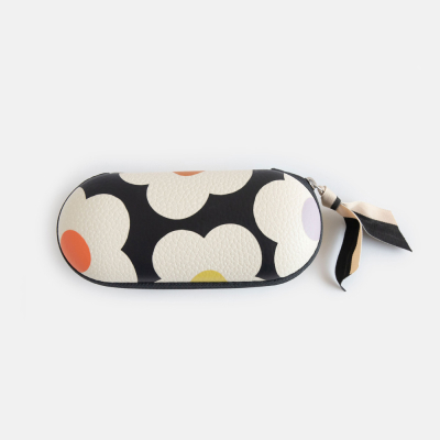 Multi Flower Charcoal Zip Glasses Case|Caroline Gardner