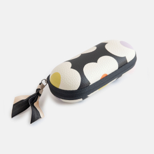 Multi Flower Charcoal Zip Glasses Case|Caroline Gardner