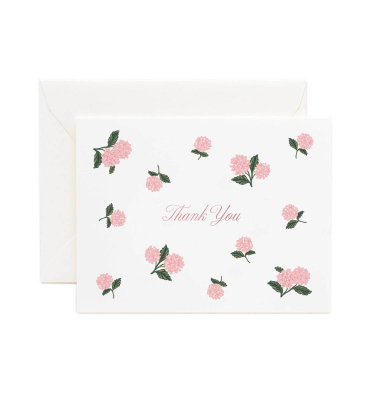 Boxed Set Of Pink Hydrangea Thank You Card|Rifle Paper